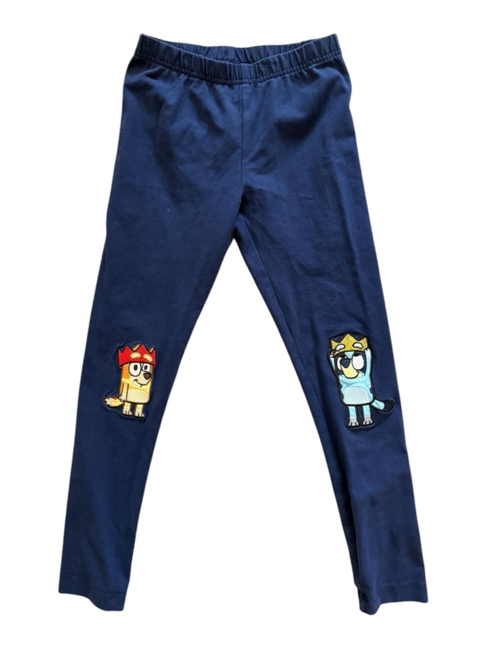 Hanna Andersson Bluey Navy Leggings with Knee Patches 6-7